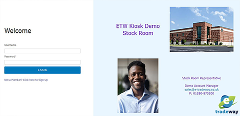 E-Tradeway Kiosk Welcome Screen